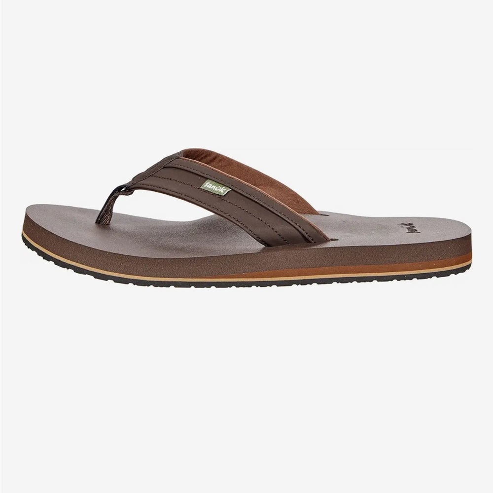 COPY - Sanuk Men’s Brown Flip Flops - Picture 2 of 6
